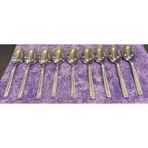 Wallace WAS244 Stainless Steel Flatware Soup Spoon Spoons Set Of 9